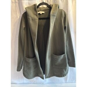Loft Olive Green Cardigan S W/hood and Pockets Sweatshirt